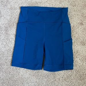 lululemon blue biker shorts